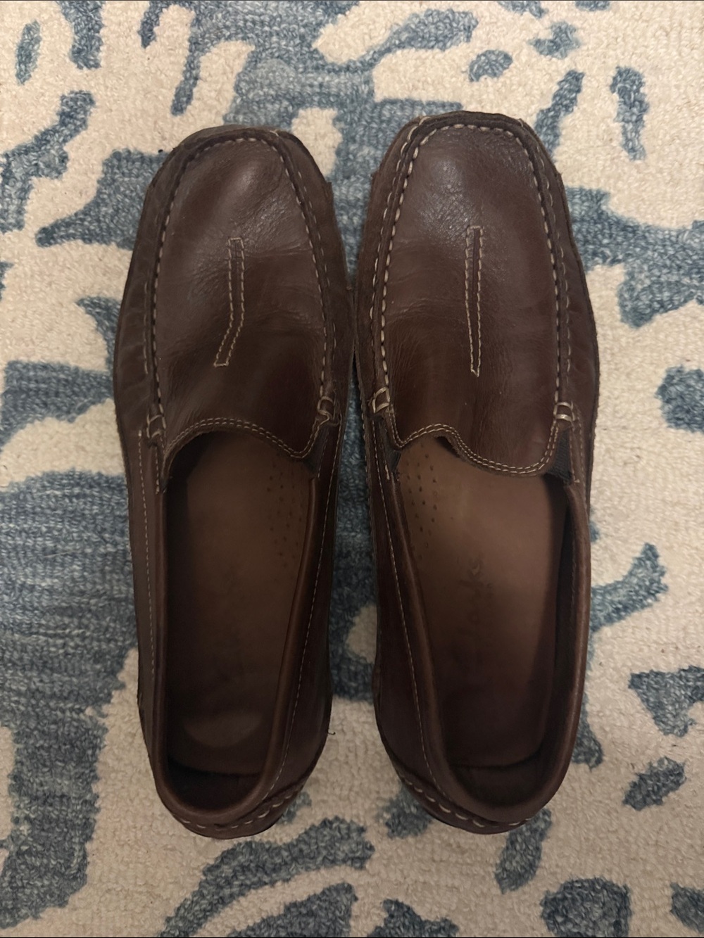 Men's Brown Clarks Leather Slip-On Loafers